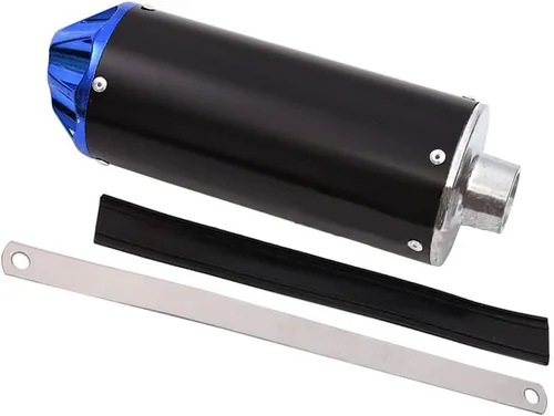Miniatura 2 de Silenciador de escape de motocicleta de aluminio azul de 1.102 in con abrazadera para 50cc 70cc 90cc 110cc 125cc chino Pit Trail Dirt Bike Mini