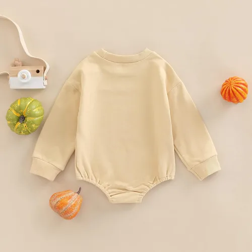 Miniatura 70 de Ropa de Halloween para bebé niña, sudadera con estampado de calabaza, mameluco de burbujas, lindo traje de Acción de Gracias de otoño