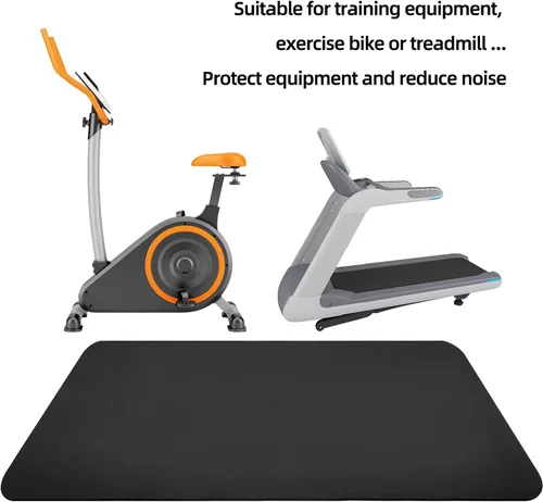 Miniatura 2 de Cinta de correr protectora y alfombrilla de bicicleta estacionaria, impermeable, adecuada para madera dura y alfombra, ideal para ejercicio y uso
