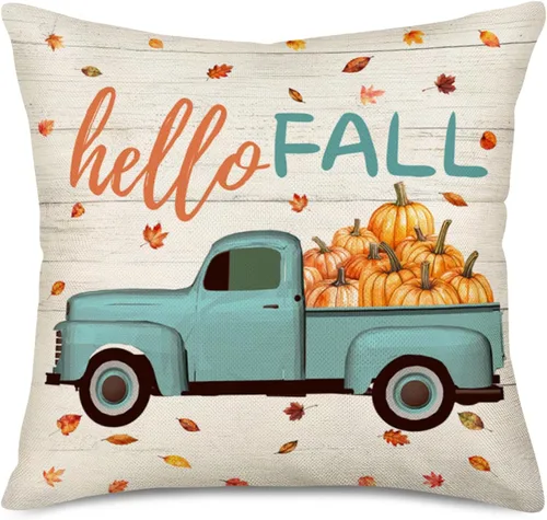 Miniatura 5 de Fukeen Happy Fall Yall - Fundas de almohada para autocaravana, vintage, viajes, tienda de campaña con calabaza, girasol, hoja de arce, búho, fundas