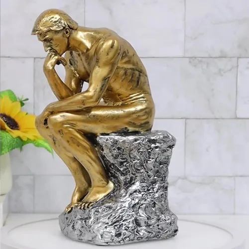 Miniatura 6 de Decoración de estatua de pensador para oficina, escritorio, escultura, acento grande, colección de arte famoso de Rodin, figura de resina, regalos