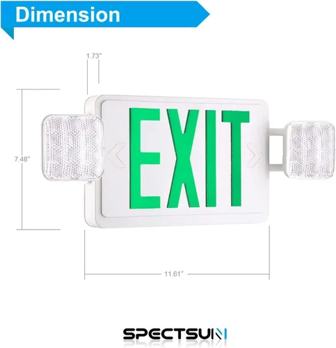 Miniatura 4 de SPECTSUN - Paquete de 8 luces LED de salida de emergencia con batería de respaldo, luces de salida de emergencia con cable comercial estándar de EE.