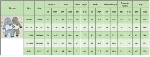 Miniatura 72 de Conjunto de ropa de otoño e invierno para bebé y niño, sudadera larga con capucha y pantalones para niños pequeños, 6, 12, 18, 24 meses, 2T