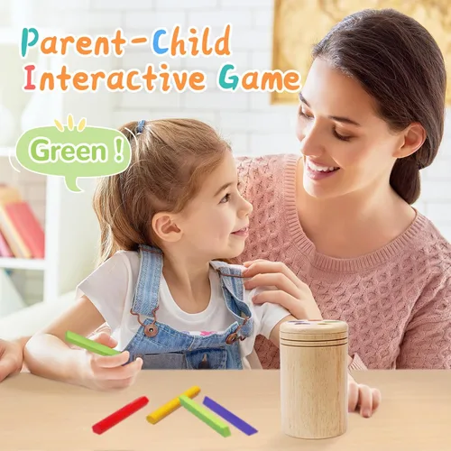 Miniatura 6 de Montessori - Juguetes de madera para clasificar colores para niños de 3 años, actividades de aprendizaje preescolar, juego educativo a juego de Palo