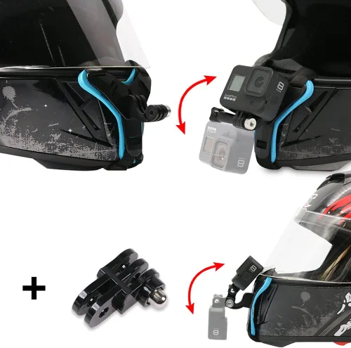 Miniatura 5 de Soporte de correa de barbilla para casco de motocicleta para GoPro Hero 12/11/10/9/8/7/(2018)/6/5 Negro, DJI Osmo Action 3/2, Insta360 ONE R