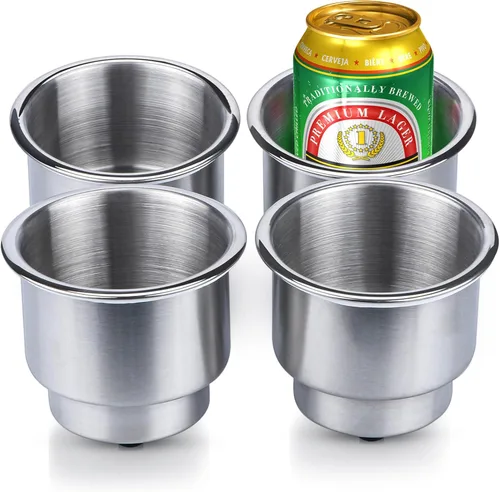 Soporte para Tazas de Acero Inoxidable con Drenaje para Barco Marino, Caravana (4)