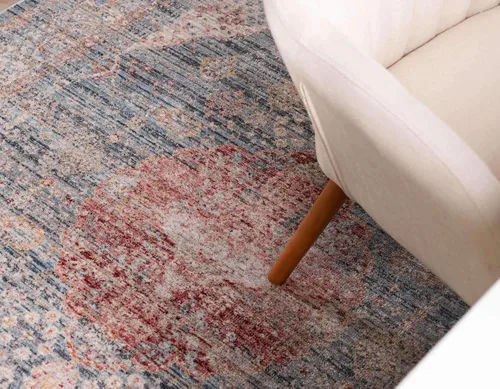 Miniatura 6 de Unique Loom Noble Collection - Alfombra de área tradicional, envejecida, vintage, geométrica, con borde (2' 2 x 3' 0 rectangular, azul/beige)