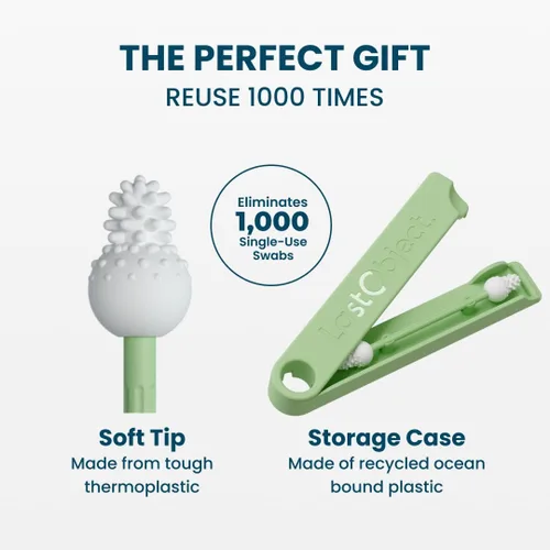 Miniatura 4 de LastSwab™ - Q-Tips reutilizables para bebés para recién nacidos y bebés, hisopos de seguridad de silicona suave, limpiador de oídos y nariz