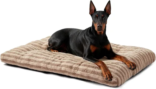 Miniatura 18 de FURTIME Cama Lavable para Perros de Tamaño Grande, Camas de Jaula para Perros de Lujo, Almohada Cómoda y Esponjosa para Perros, Alfombrilla Gris