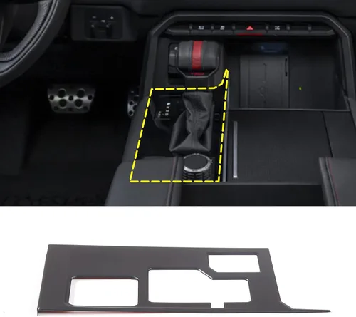 Miniatura 14 de TOYCIDFG Cubierta del panel de palanca de cambios compatible con Toyota Tundra 2022-2026, accesorios interiores (negro UV)