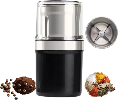 Voltix - Molinillo eléctrico multiusos para tazas, acero inoxidable de gran capacidad, molinillo de café eléctrico portátil y molinillo de especias
