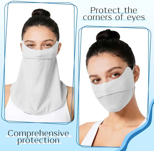 Miniatura 5 de 4 máscaras faciales de protección solar UV y polaina para el cuello, cubierta de bufanda UPF50+ transpirable diseño refrescante para actividades al