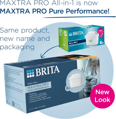 Miniatura 2 de BRITA MAXTRA PRO Pure Performance - Cartucho de filtro de agua – Paquete de 6 – Recambio original BRITA que reduce impurezas, cloro, PFAS