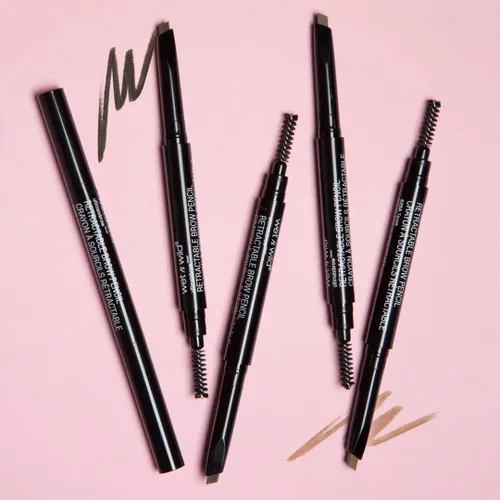 Miniatura 11 de wet n wild Lápiz definidor retráctil de cejas definitivo, color marrón ceniza, cepillo de cejas de doble cara, punta fina, formas, define, rellena