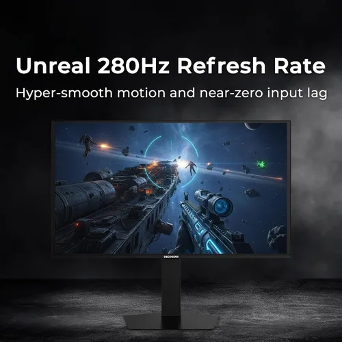 Miniatura 2 de Deco Gear Monitor para juegos OLED 27 QHD Respuesta de 280Hz 0.03ms, HDR400, sincronización adaptativa, 99% sRGB, contraste 1.5M:1, diseño sin