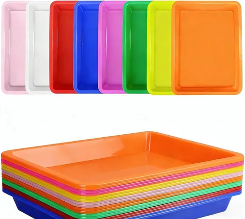 Miniatura 8 de Bercoor Paquete de 12 bandejas de plástico para arte, bandeja organizadora de actividades para niños, escuela, aula, proyectos de bricolaje, 6