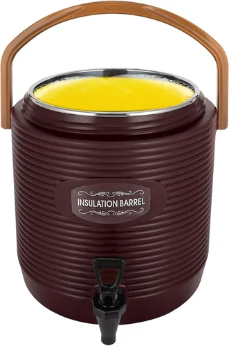 Miniatura 19 de Dispensador de bebidas aislado, dispensador de bebidas calientes de acero inoxidable de 2.11 galones con termómetro, dispensador de bebidas frías