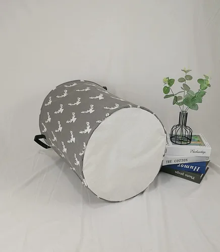 Miniatura 5 de canasta redonda grande para almacenamiento, con cubierta impermeable, organizador para la ropa sucia, para la habitación de los niños, para ropa