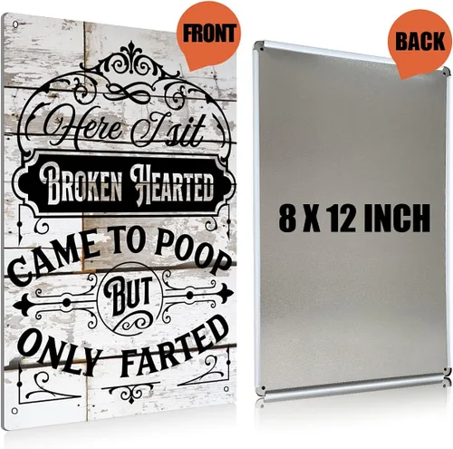 Miniatura 2 de BEASTZHENG Divertido letrero de metal con texto en inglés "Decir" para baño, decoración de pared, decoración del hogar, decoración del hogar