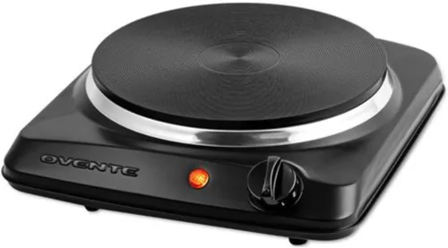 OVENTE Electric Countertop Single Burner,1000W Cooktop with 7.25 Inch Cast Iron Hot Plate,5 Level Temperature Control,Compact Cooking Stove &Easy to