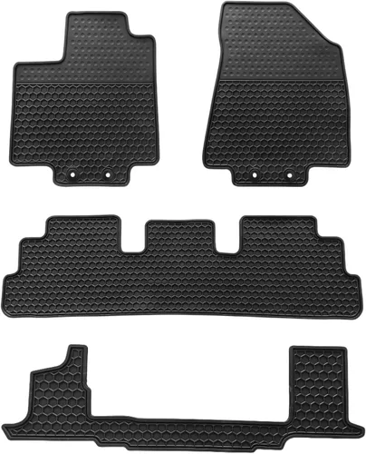 Miniatura 10 de Alfombrillas de Coche a Medida para Infiniti QX60 2014-2020/Nissan Pathfinder 2013-2020/Infiniti JX35 2013 de 7 Pasajeros Goma Negra Protección Todo