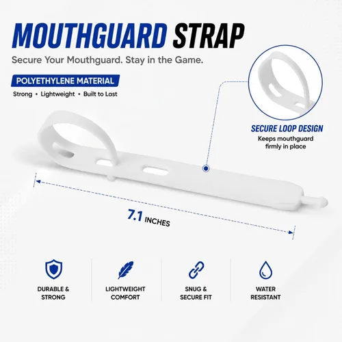 Miniatura 5 de Protector bucal de fútbol americano con correa, protector bucal transpirable para jóvenes y adultos, protector de dientes y labios