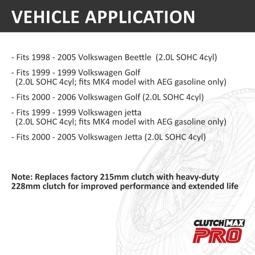 Miniatura 2 de PRO Performance Stage 4 Kit de embrague con volante Chromoly compatible con VW Volkswagen Beetle Golf Jetta 2.0L AEG BEV 1999-2006