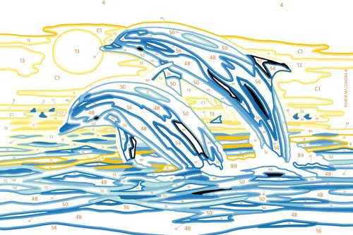 Miniatura 3 de Ravensburger CreArt Delightful Dolphins - Kit de pintura por números para niños, pintura de artes y manualidades para edades de 7 años en adelante