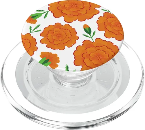 Miniatura 8 de Marigold - PopSockets intercambiables con diseño decorativo sin costuras, color naranja