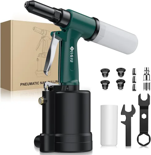 JiGiU Herramienta neumática Remachadora de aire 3097LBF Tirando Pistola de remache neumática para ahorro de mano de obra pesada, remachadora de aire