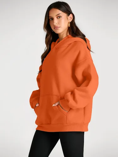 Miniatura 45 de Trendy Queen - Sudaderas extragrandes con capucha para mujer, suéteres de manga larga, sin botones, de vellón, de otoño, ropa de invierno