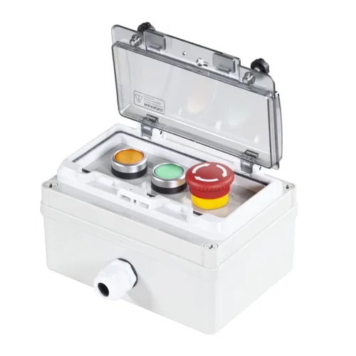 Miniatura 10 de Caja de botón de presión ip67 con botón de parada de emergencia, botón de cerradura, interruptor de llave de botón de presión con cubierta Botón