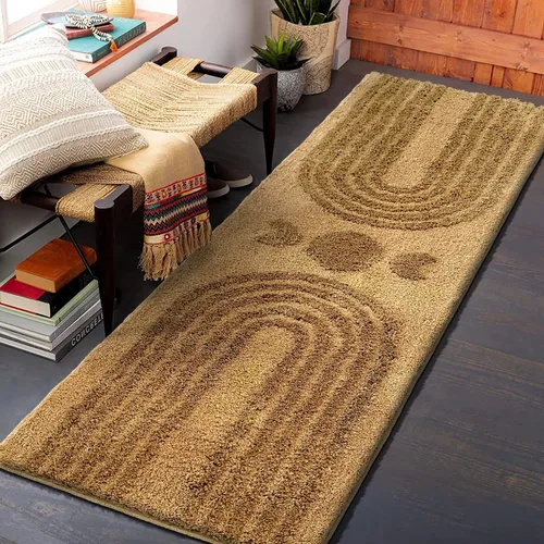 Miniatura 10 de Alfombras de baño bohemias, lindas alfombras de baño bohemias antideslizantes de microfibra abstracta para dormitorio, alfombra pequeña, decoración