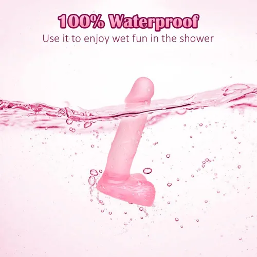 Miniatura 6 de Consolador pequeño realista de 4 pulgadas, tapón anal para principiantes, consolador anal suave con eje curvado y bolas, juguete sexual para adultos