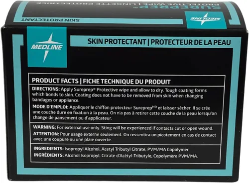 Miniatura 5 de Medline SurePrep Barrera Protectora para la Piel, Toallita - Suministros médicos de alta calidad para cuidado y protección de la piel, paquete de 50