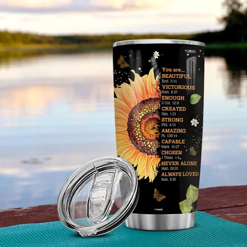 Miniatura 4 de winorax Regalos inspiradores personalizados con girasol, regalos cristianos victoriosos para mujeres, cumpleaños, Navidad, vasos de 20 onzas, vaso