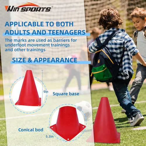 Miniatura 5 de Win SPORTS Juego de conos de tráfico de plástico para entrenamiento, conos de agilidad para interiores y exteriores y eventos festivos