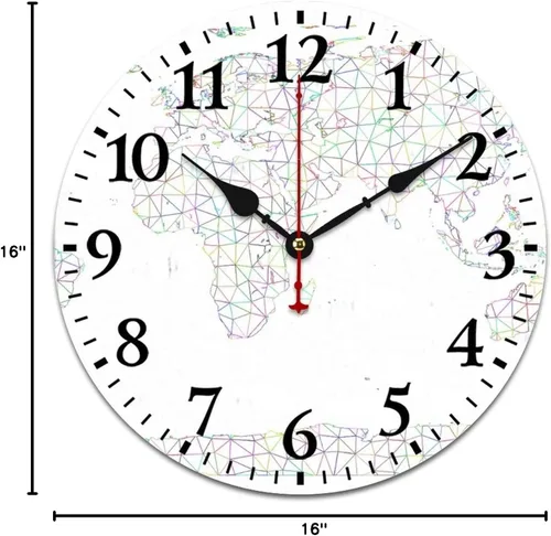 Miniatura 28 de Reloj de pared de madera con mapa del mundo antiguo, estilo nostálgico, Atlas histórico, diseño vintage, impresión de madera, reloj de pared