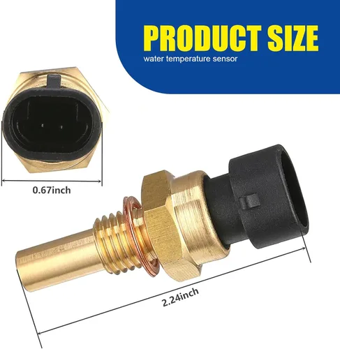 Miniatura 2 de 1 paquete de sensor de temperatura del motor del coche con enchufe, sensor de temperatura ECT de metal duradero para vehículos, piezas de reemplazo