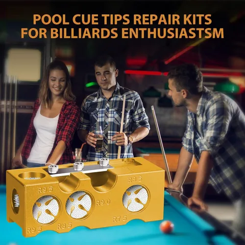 Miniatura 6 de Moldeador de punta de taco de billar 11 en 1, kit de repuesto de puntas de taco de piscina, puntas de taco de piscina, herramienta de punta de taco