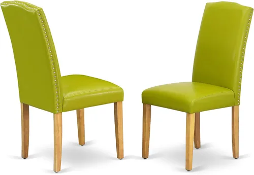 Miniatura 21 de East West Furniture DLEN3-BLK-69 - Juego de muebles de comedor de 3 piezas que contiene una mesa de comedor redonda con gotas y 2 sillas tapizadas
