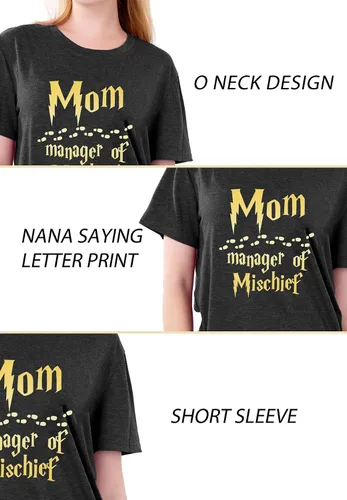 Miniatura 5 de Camiseta divertida para mujer con diseño de gerente de travesuras, camisa fantástica para mamá, camisa mágica de mago, para el día de la madre