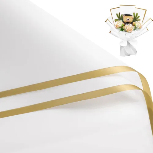 Miniatura 20 de RUSPEPA 20 Hojas de Papel para Envolver Flores, Papel para Envolver Ramos Florales Impermeable, Papel de Embalaje para Suministros de Floristería