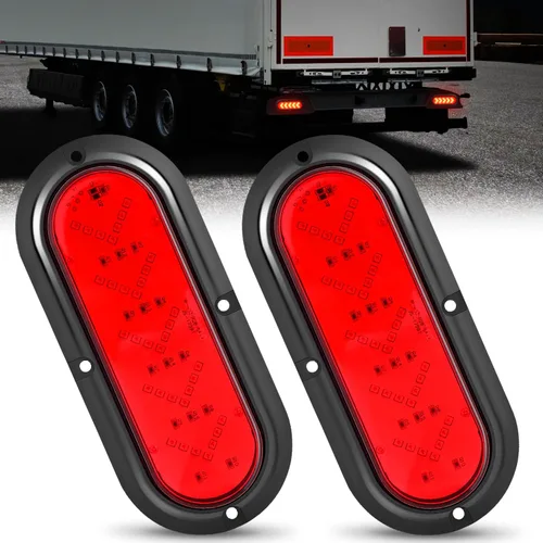 Miniatura 15 de Nilight Luz trasera LED ovalada de 6 pulgadas para remolque, roja, blanca y ámbar, 6 piezas, impermeable, parada, freno, señales de giro, reversa
