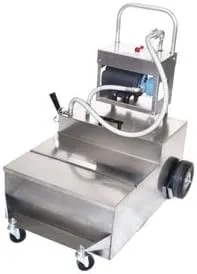 MirOil MOD1050 - Máquina de filtro de aceite eléctrico de 200 libras y carrito de desecho, sistema de máquina de filtración de aceite portátil para