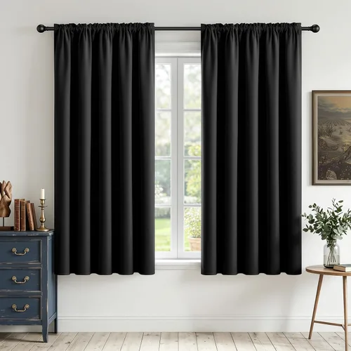 Miniatura 50 de CUCRAF - Cortinas opacas beige de 45 pulgadas, juego de 2 paneles con bolsillo para barra, cortinas para oscurecer dormitorios y sala de estar