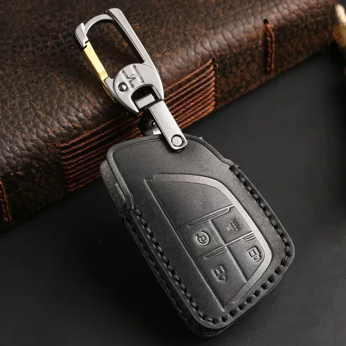 Miniatura 4 de Funda de llavero de cuero de 4 botones Hontumax para Chevy Tahoe Colorado Silverado Suburban Equinox Traverse, para GMC Yukon Sierra Acadia Canyon