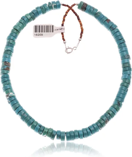 Miniatura 9 de $400Tag Disco de magnesita Plata Certificado Navajo Nativo Americano Collar Cadena 18209 Hecho por Loma Siiva, Metal Piedra, magnesita