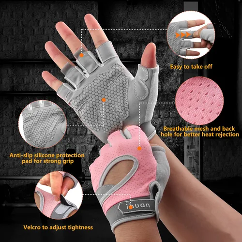 Miniatura 2 de Ihuan Nuevos Guantes de Entrenamiento Transpirables para Hombres y Mujeres - Sin Más Sudor y Protección Completa de la Palma para Gimnasio
