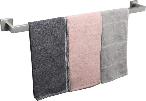 Miniatura 25 de TocTen Toallero de Baño - Base Cuadrada Engrosada SUS304 Barra de Toallas de Acero Inoxidable para Baño, Accesorios de Baño Varilla de Toallas
